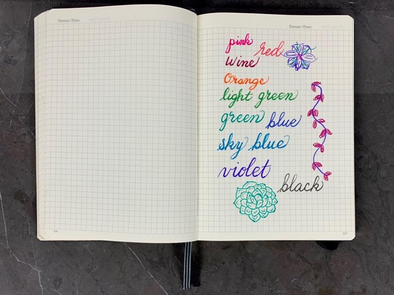 Image of OHTO FUDE BALL bio 1.5mm Gel Ink Roller Pen - Smooth Bold Writing Pen for Art, Calligraphy, and Everyday Use - Biodegradable Barrel - Assorted Ink Colors Black & Blue Made In japan