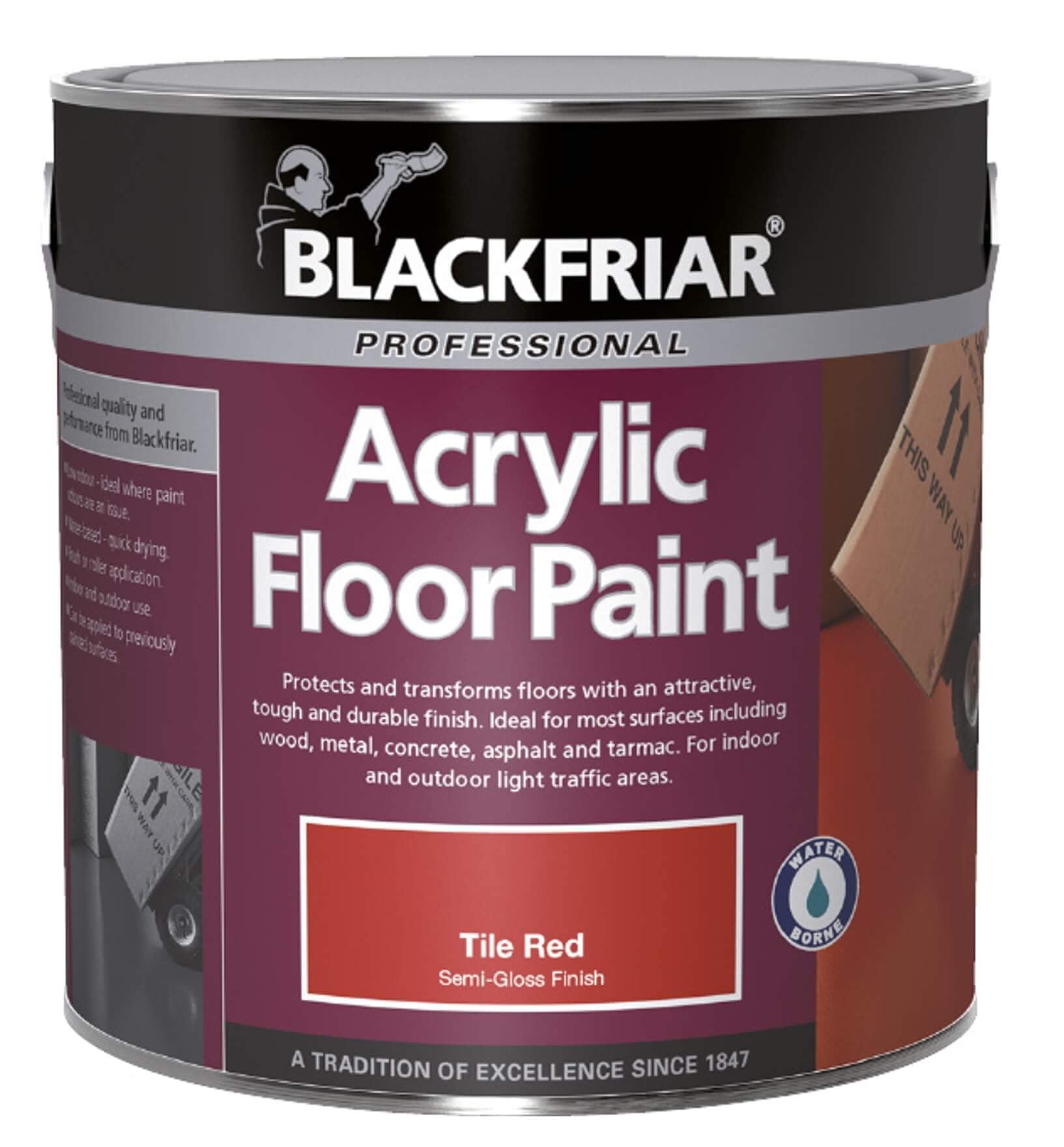 Blackfriar Acrylic Floor Paint - Hard Wearing - Black - 5 Litre