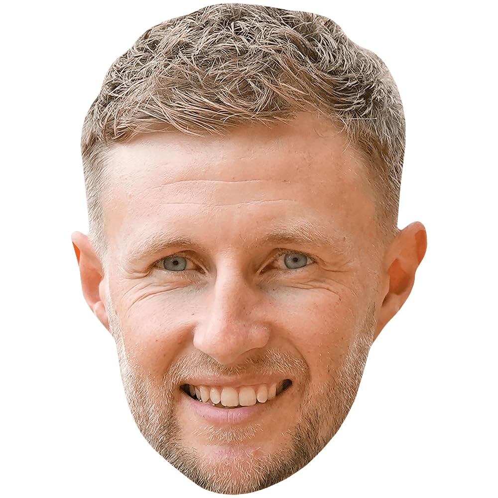 Celebrity Cutouts Lifelike Joe Root (Smile) Celebrity Mask, Flat Card Face, Fancy Dress Mask