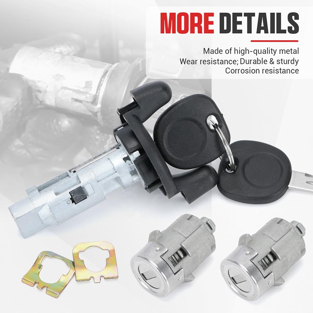 Ignition Key Switch Cylinder w/2 Key Door Lock for 1999 for Chevrolet for Silverado 1500