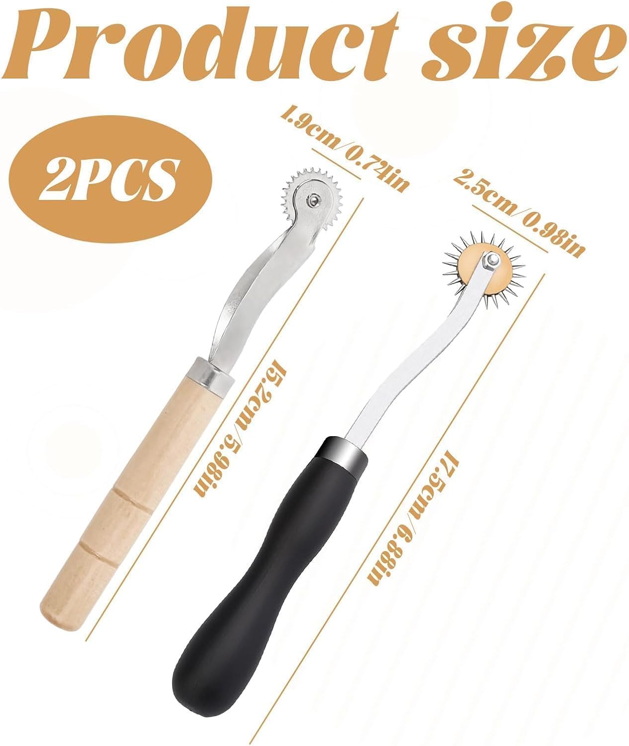Tracing Wheel for Pattern Cutting,Fabric Cutter Wheel,Tracing Wheel Sewing Tools,Craft Sewing Wheel with Wooden Handle,Stitch Marker Tool Serrated Tracing Wheel for Tailoring Sewing Craft