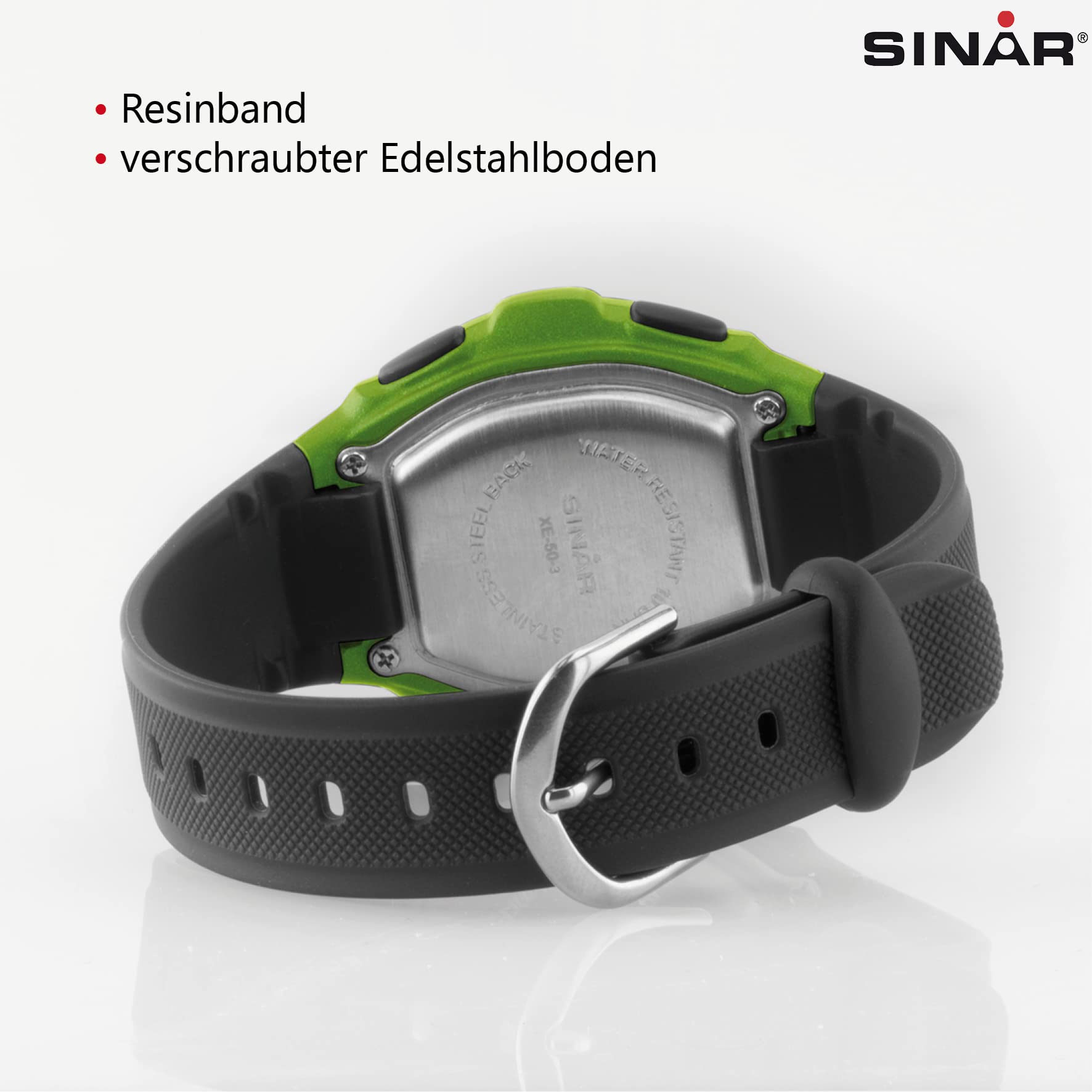 SINAR XE-50-3 - Orologio da polso, cinturino in resina colore nero