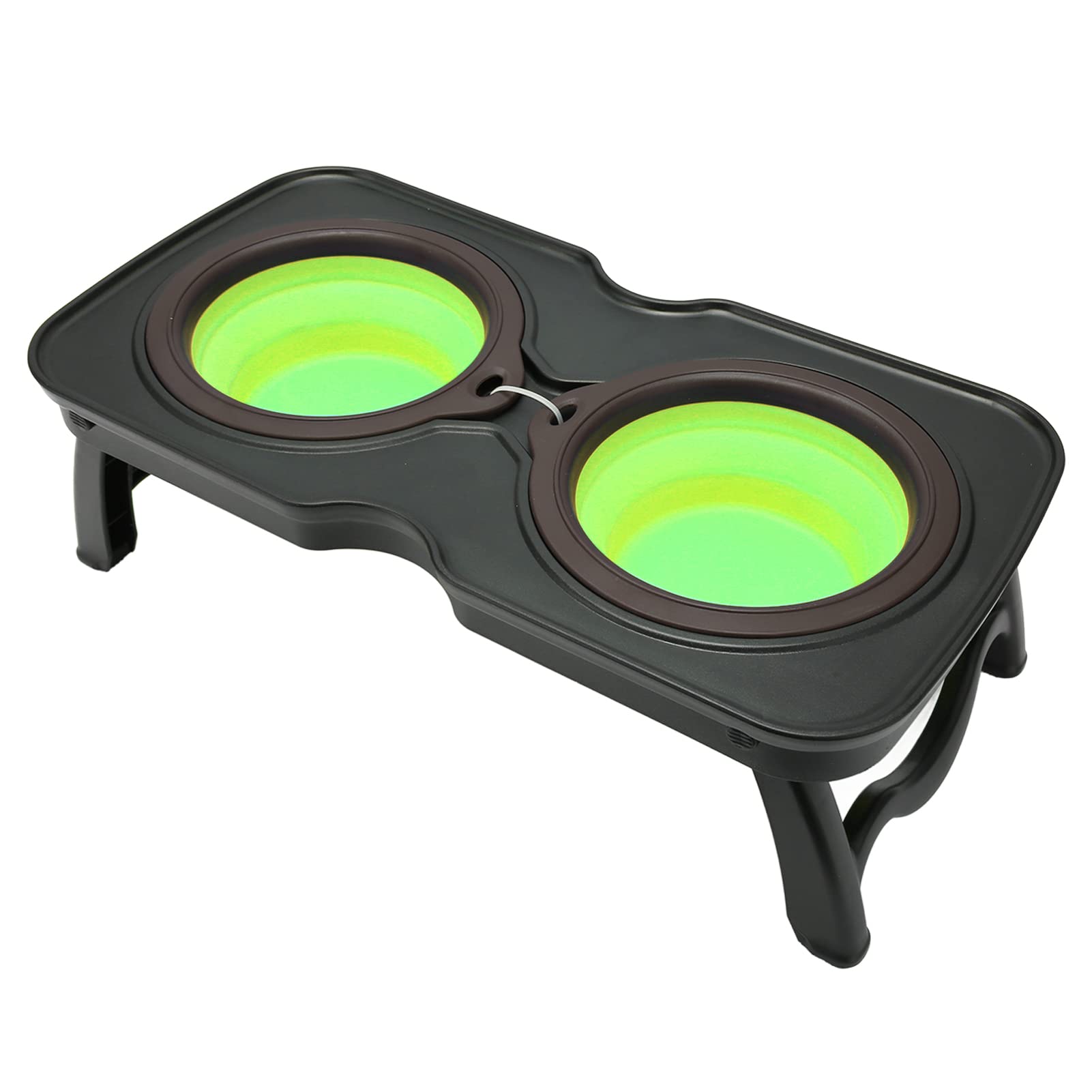 Gamelle pliante pour chien - Portable - Double pliable - Convient pour une utilisation à la maison ou en sortie, en randonnée, en camping, en voyage avec des animaux de compagnie, etc - Taille S