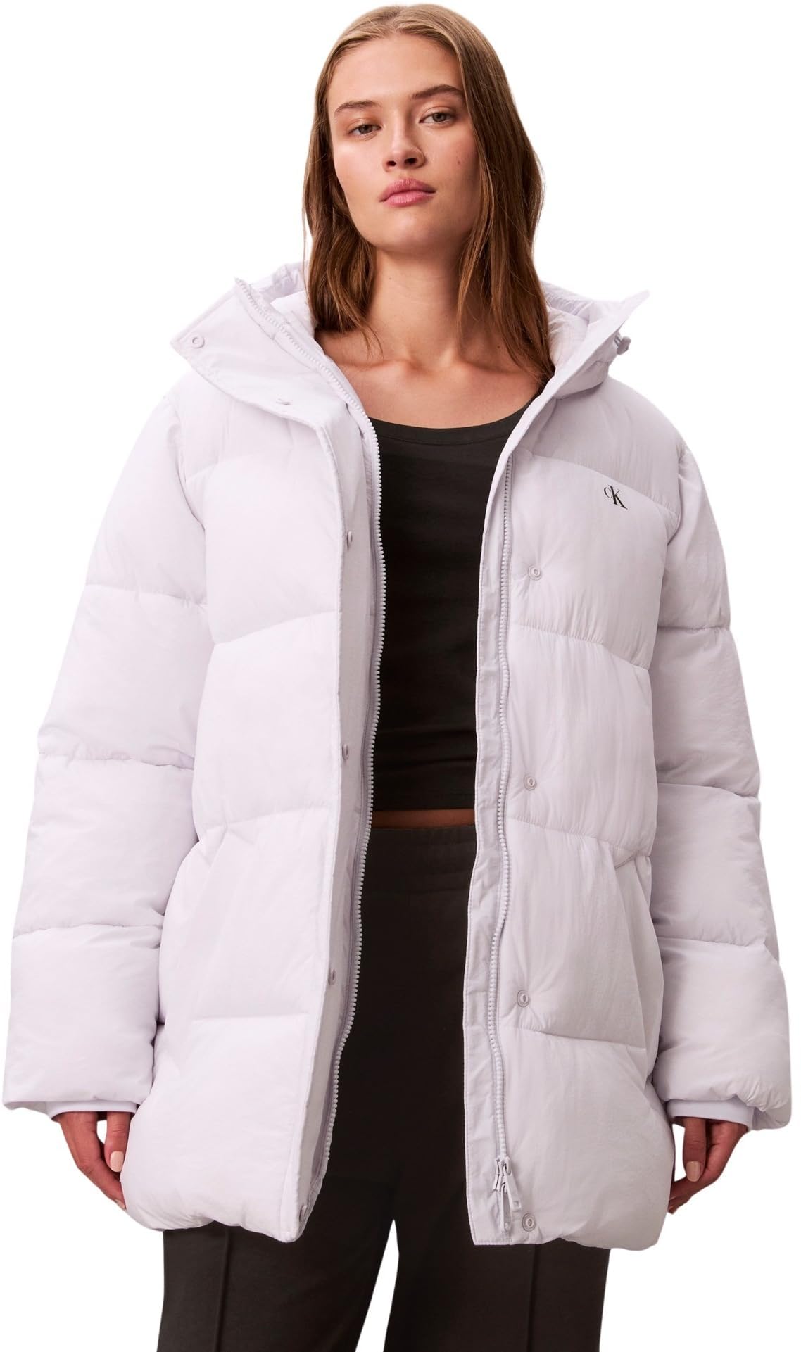 Calvin Klein Damen Belted Midweight Puffer Lv047d507g Jacken