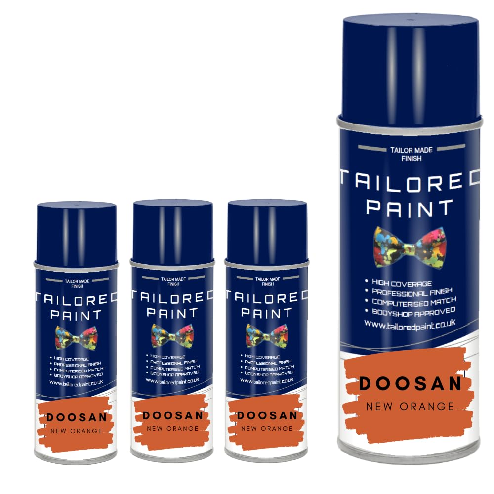 Tailored Paint Aerosol Spray Paint Enamel For Doosan Digger Excavator Mini Digger Machinery Forklift Dump Truck New Orange/Dark Grey (4, New Orange)