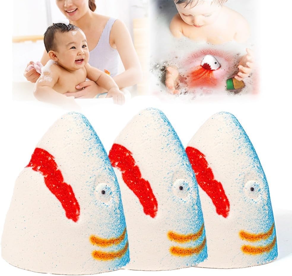 Bomba de baño de tiburón de 3 piezas, gran tiburón blanco japonés, bomba de baño de burbujas de animales marinos, cuidado de la piel hidratante, disponible en Yaxa Mexico