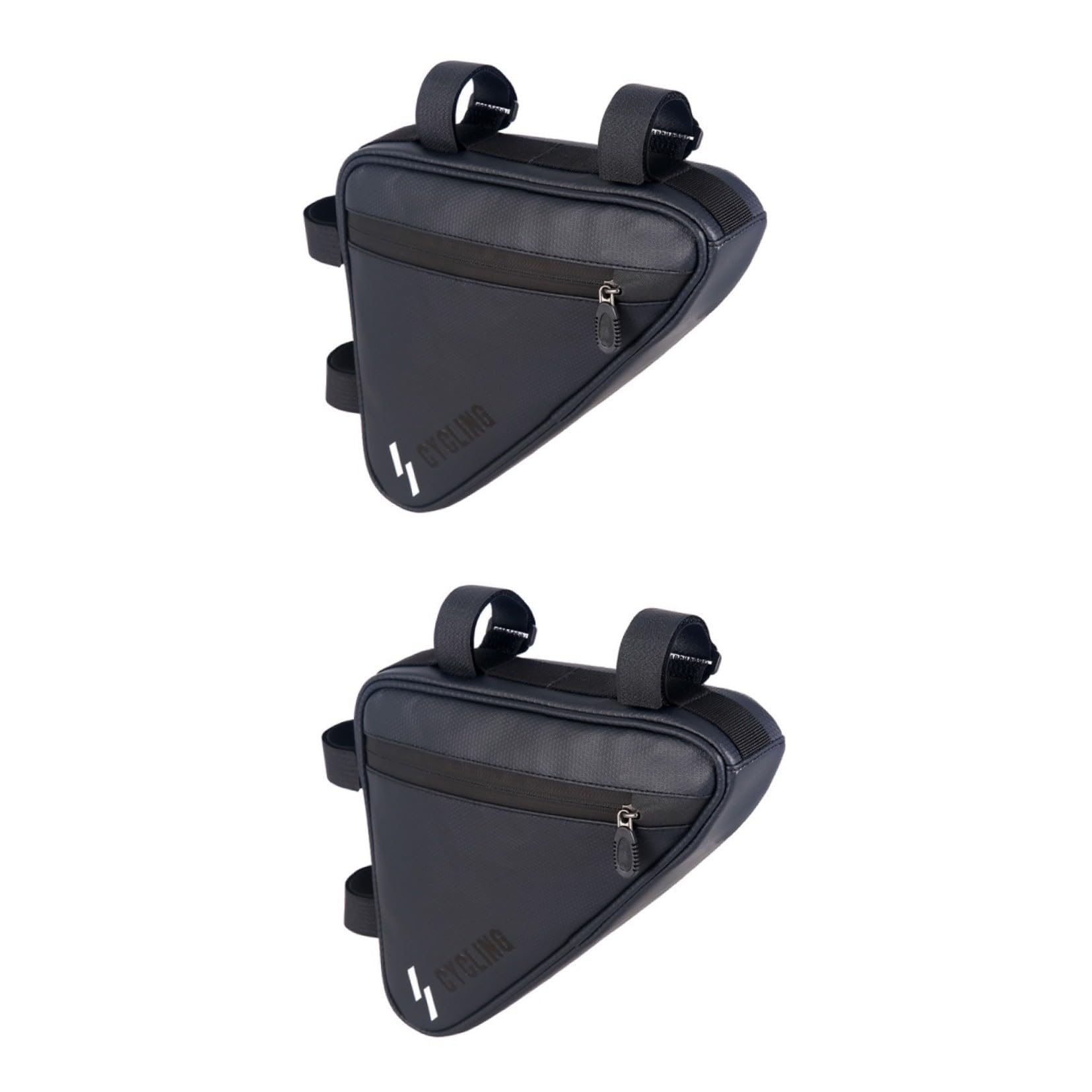 BESPORTBLE 2pezzi Borsa Per Bici Borsa Per Telaio Con Design Riflettente e Installazione Rapida Accessorio Per Ciclismo Nera