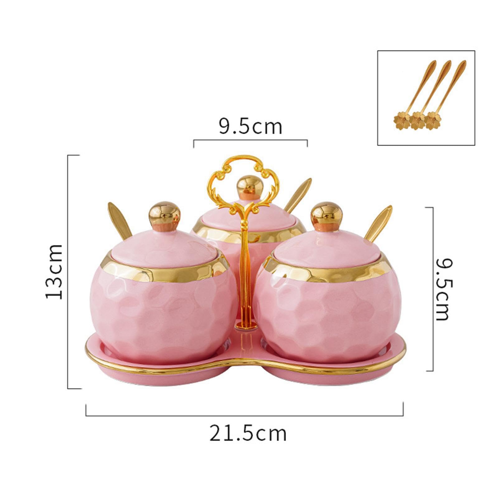 Tarro para condimentos de encimera de cocina. Práctico juego de tarros para condimentos con tapas y cucharas. Añada elegancia a su cocina. Tarros