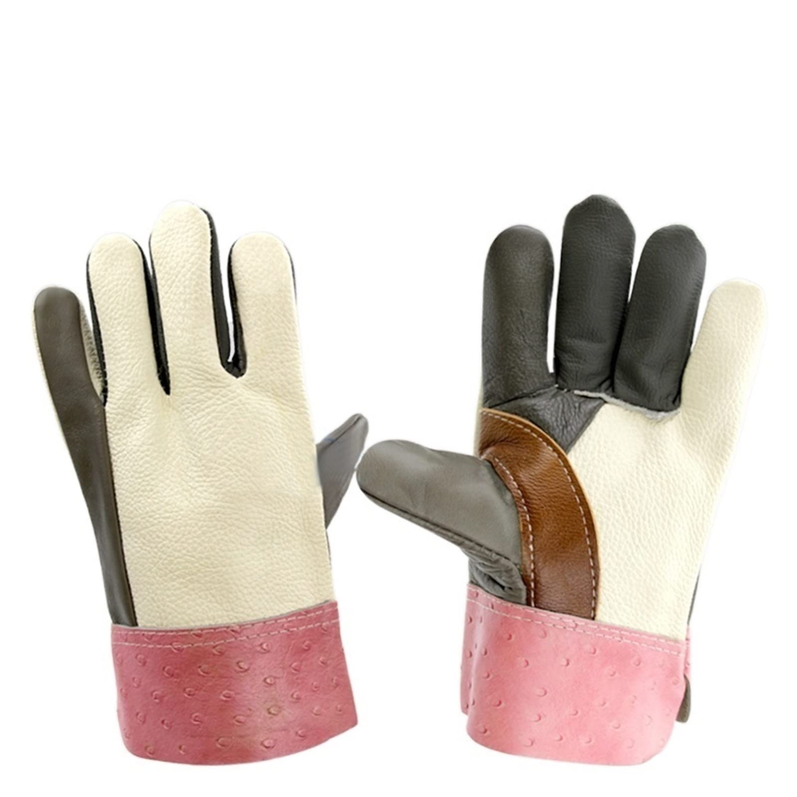 Welding Supplies Durable Leather Welder Gloves Welding Gloves Fireproof Welding Leather Gloves Wear-Resisting Gloves(Cowhide)