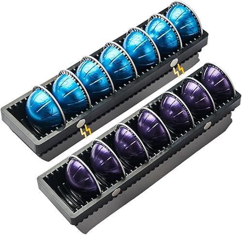 Organizador de cajones de cápsulas de café para cápsulas Nespresso Vertuo, bandeja de almacenamiento de cápsulas de café, conexión magnética negra,