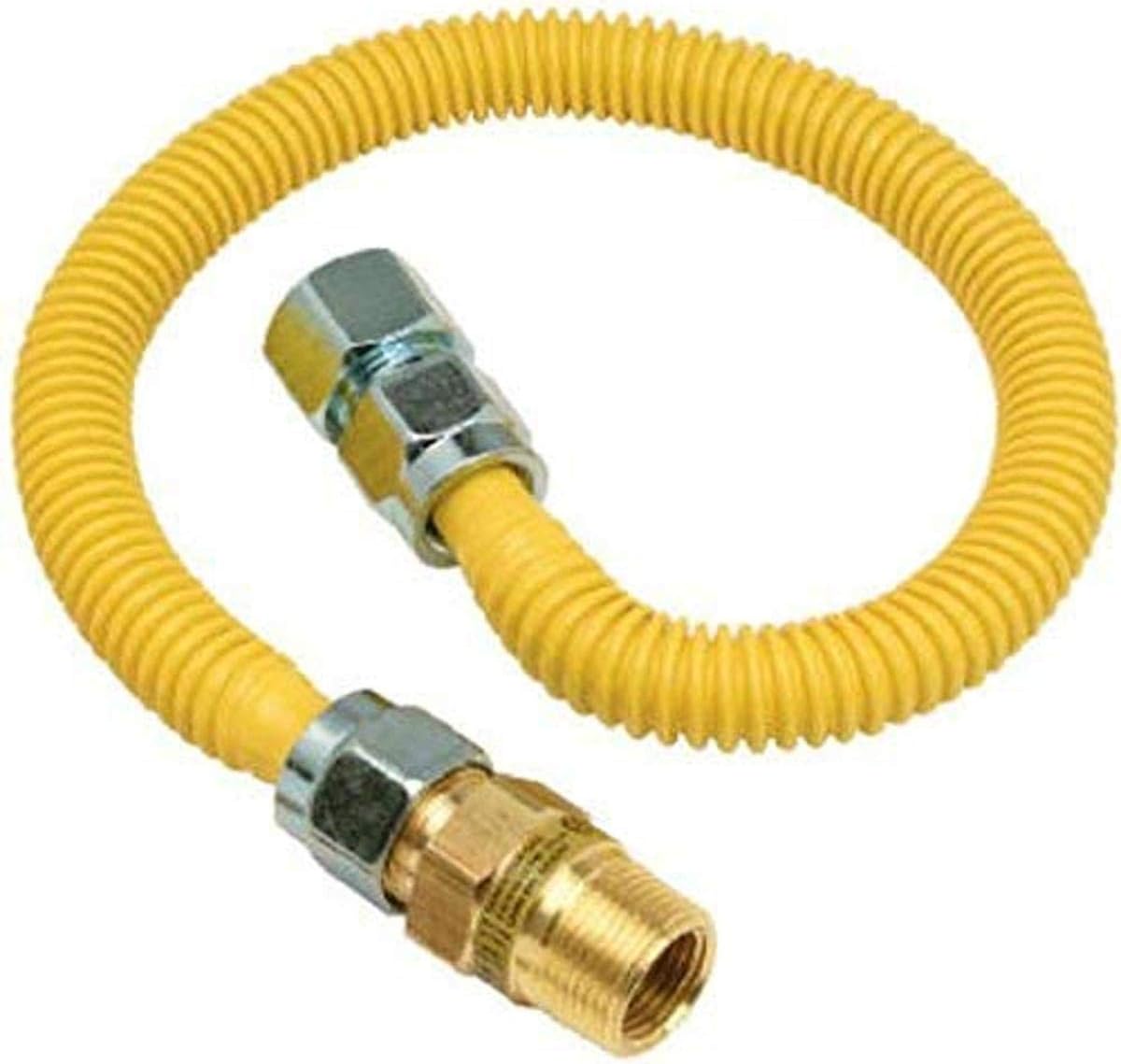 BRASSCRAFT CSSC12R-48 P CSSC12R-48P Straight Connector, 3/4 in, FIP, 48 in L, 106000 Natural, 169600 BtuH Propane Gas Line Kits, Stainless Steel