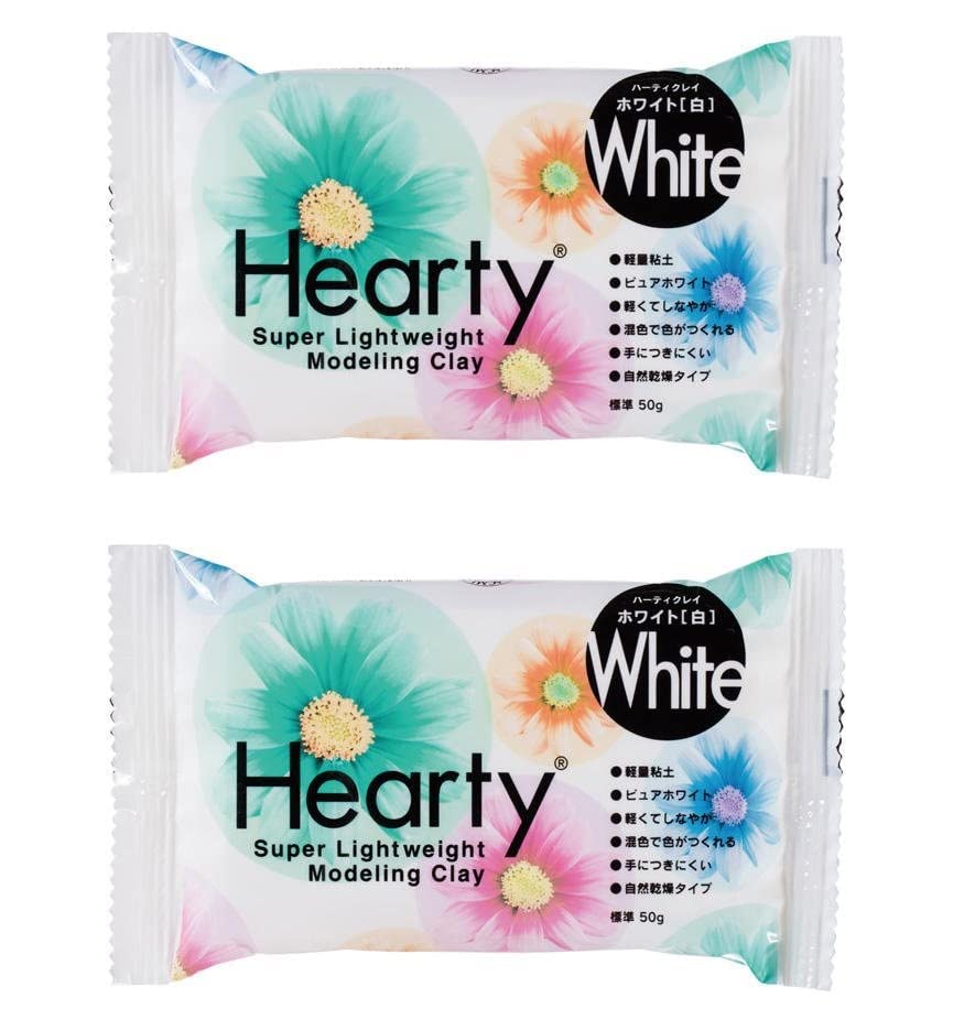 PADICO Hearty Soft Lightweight Color Clay 40g Color White (Pack of 2) for Modelling and Sculpting, Air Dry Clay for Art and Craft, Gift for Artist Students Children Professional use. Made in Japan-image-33