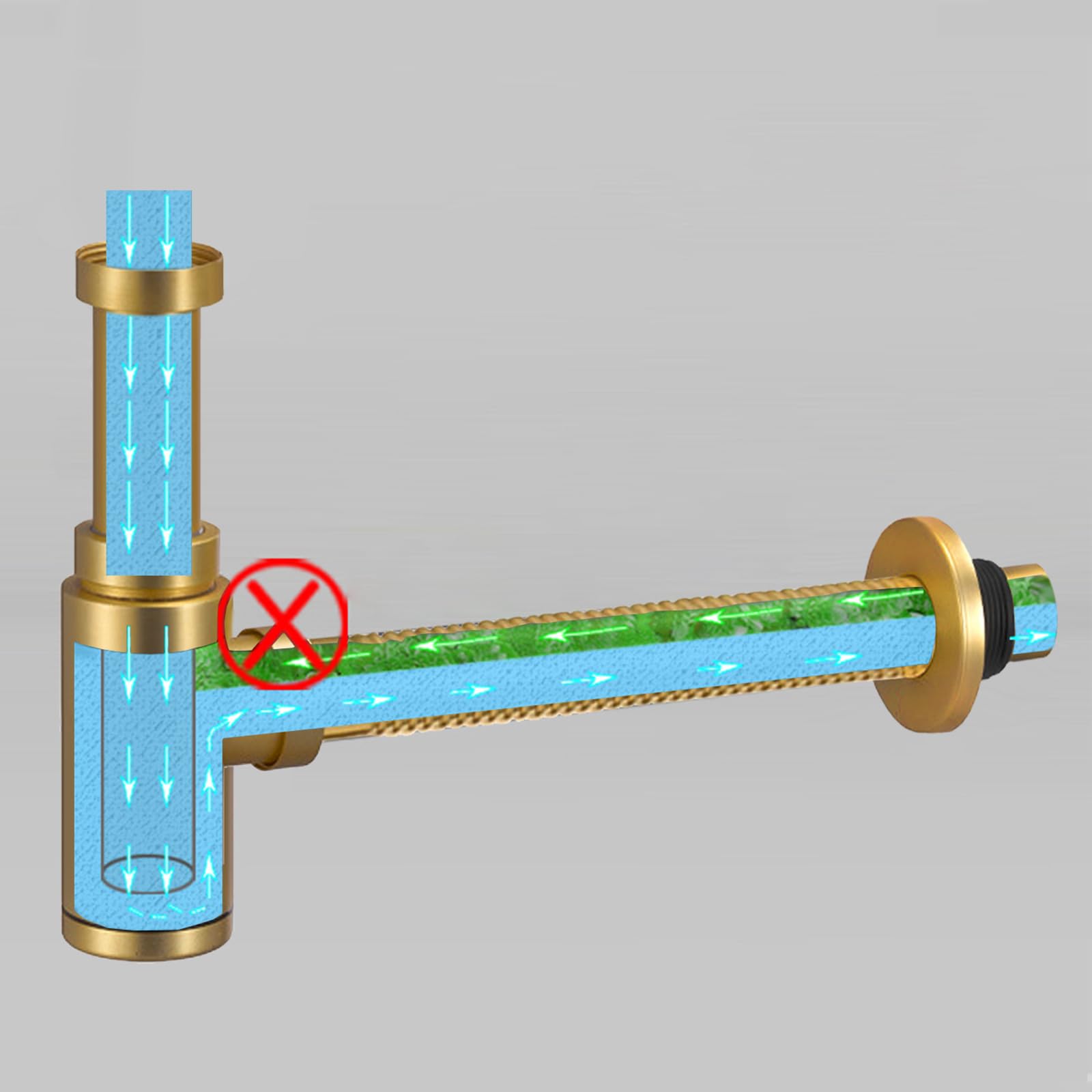 Sifon Lavabo con Abertura de Limpieza,Regulable en Altura,Tubo Flexible Desague Lavabo Fregadero,Anti-Odores,Kit de Desagüe Lavabo Sifon Lavabo