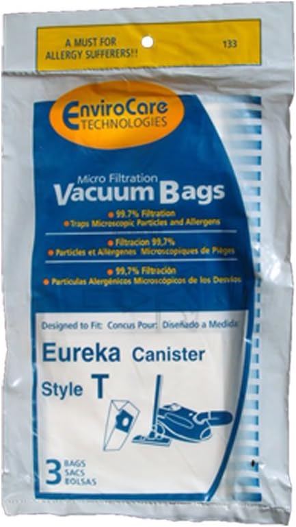 30 Eureka T Allergy Canister Vacuum Bags, Canister Series 970, 972 Vacuum Cleaners, 61555-12, 970A, 972A,