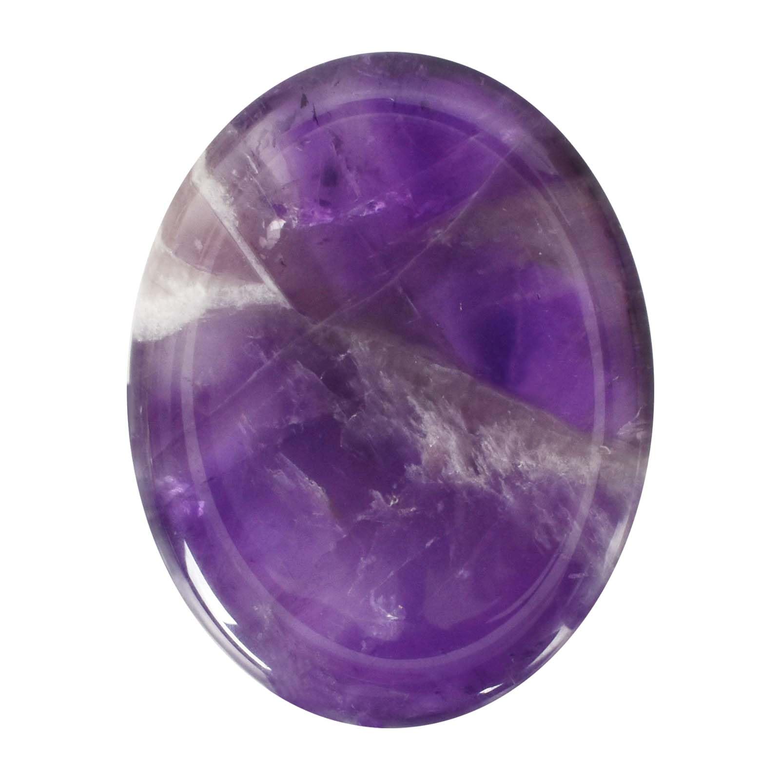 Imagen de catálogo asociada a Piedras de Amatista, Piedra de Amatista Ovalada, Natural Pulgar Cristales, Regalo de Decoración
