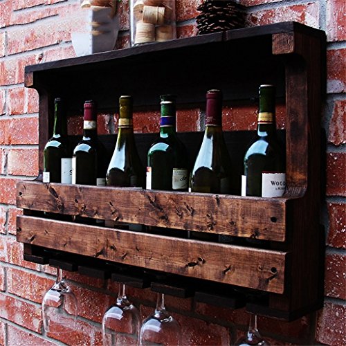 Étagère vin murale LUNEZY gain de place avec rangement verres à pied - 5