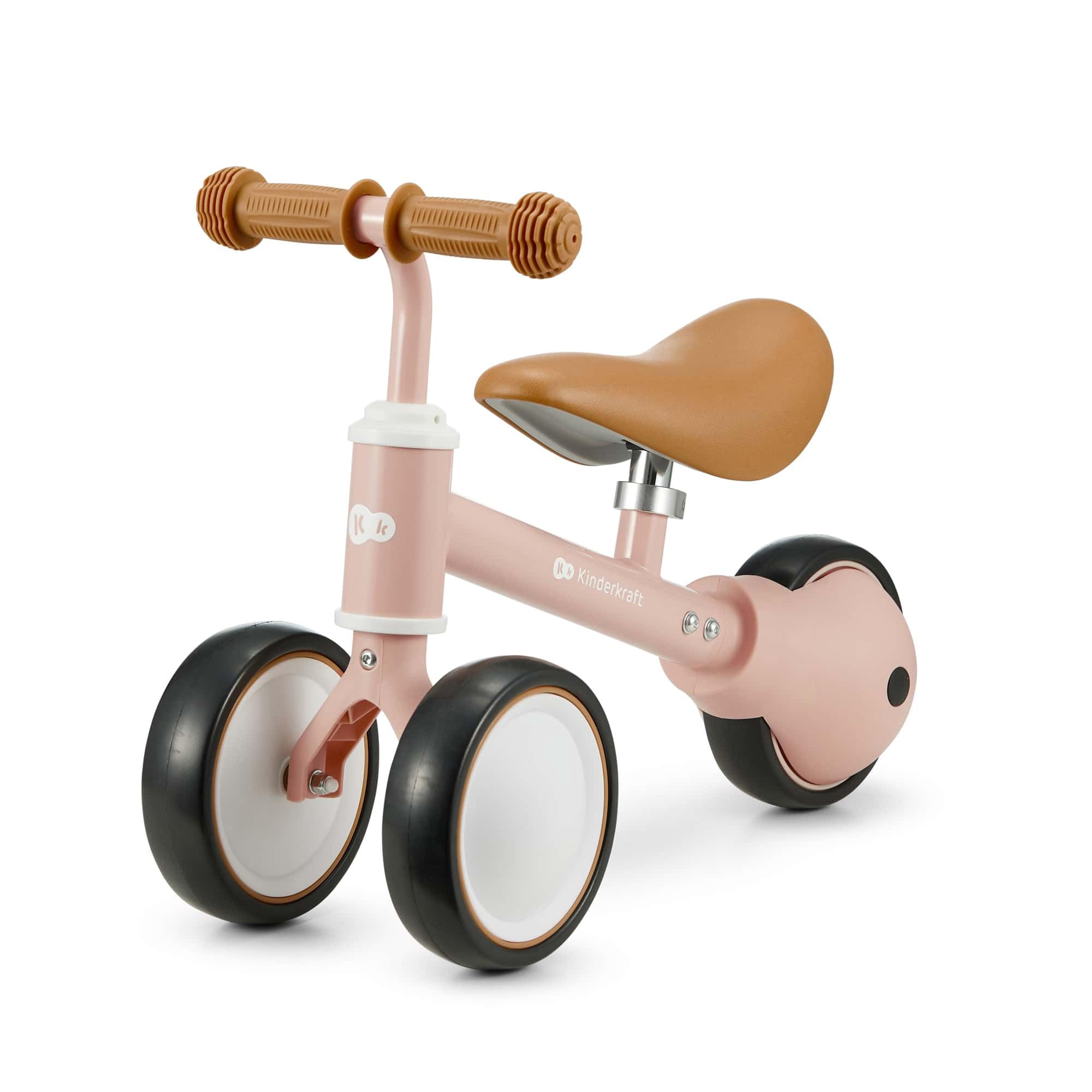 Kinderkraft Balance Bike CUTIE, Lightweight Kids First Bicycle, Baby Walker, Trike, No Pedals, with Ajustable Seat, for Toddlers, from 1 Year Old to 15 kg, Pink