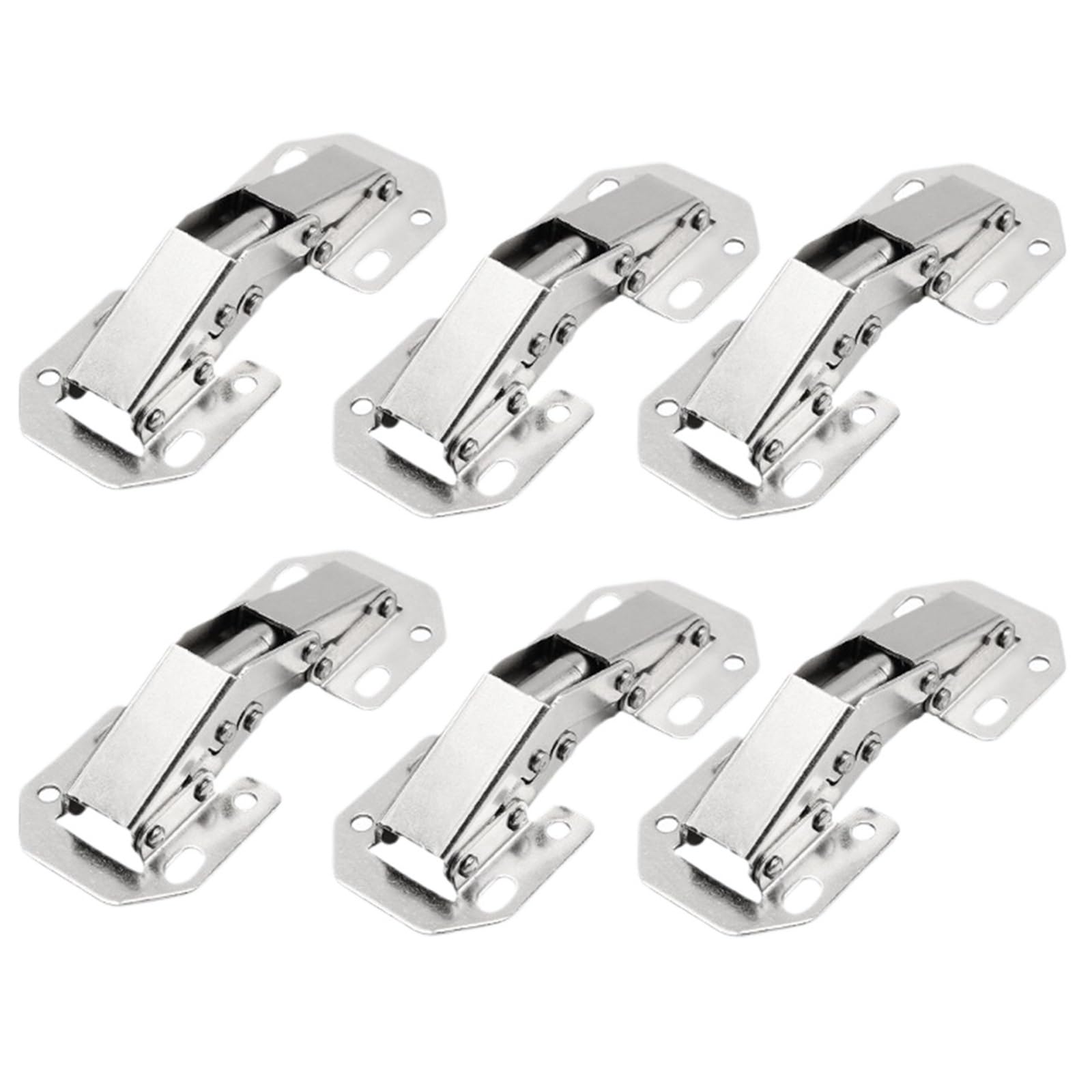 1pcs 90 Degree Door Hinges No-Drilling Hole Hydraulic Buffer Hinge Cabinet Furniture Hardware Accessories(6pcs)