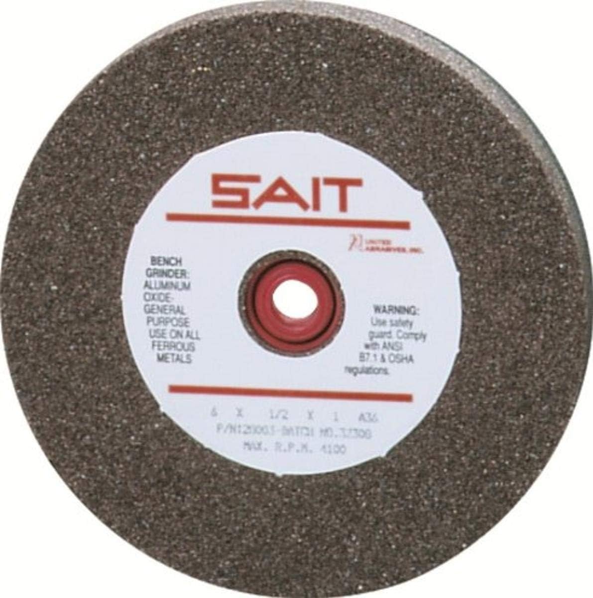 United Abrasives- SAIT VW 6 X 1 X 1 A36X Bench Grinding Wheel (QTY: 1), Multi, 28006