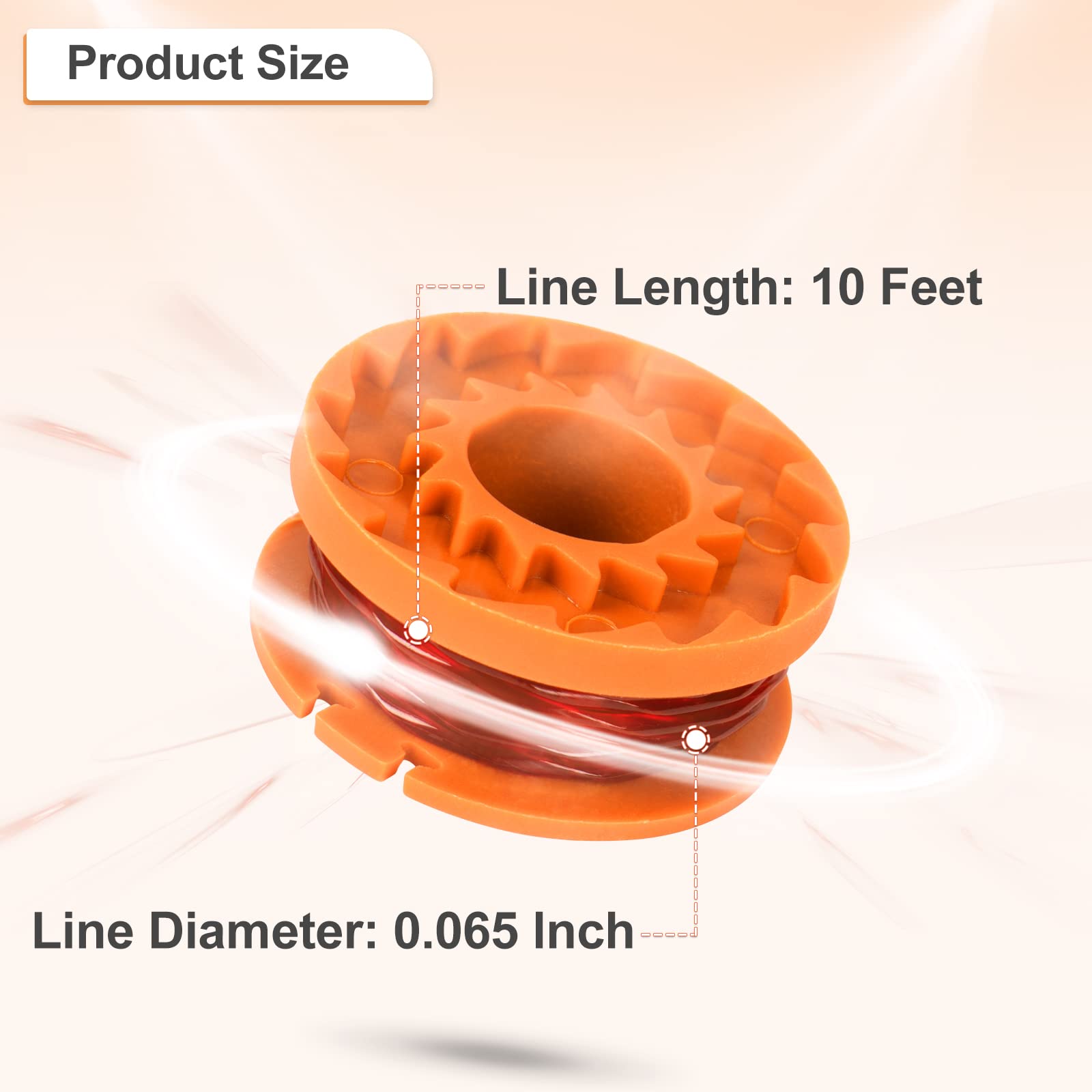 Saihisday 15x WA0010 Trimmerschnurspulen – 0,2 Cm Stärke, 36,6 M Gesamt, Für Worx Unkrautfresser (WG150 Usw.)