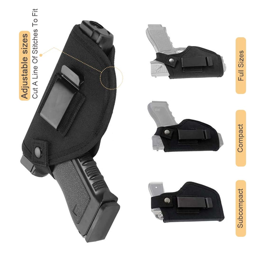 Fondina da Trasporto Nascosta, 2 Pezzi Fondina da Cintura Pistola, Fondina per Pistola Nascosta, Borsa Tattica per Pistola in Vita, Fondina Pistola Destra Sinistra Universale