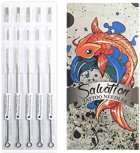 Assorted Tattoo Needles Liners and Shaders - 100 Pieces - Disposable & Sterilized - Mixed Box Round & Magnums Sizes by Salvation