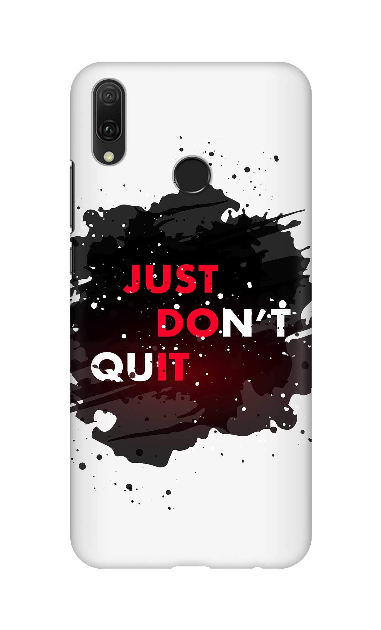Stylizedd Case Compatible with Huawei Y9 Prime 2019 Slim Snap Basic Case Cover Matte Finish - Just don't quit
