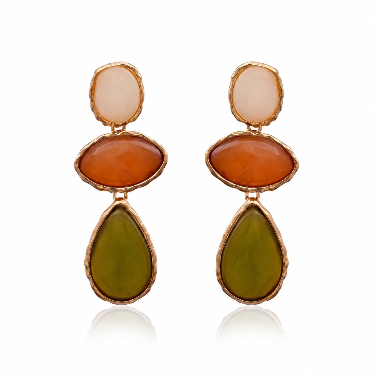 Multicolor Stone Drop Earrings for Women | Geometric Dangle Earrings with Teardrop Accent For Girls |Women Statement Fashion Earrings-image-38