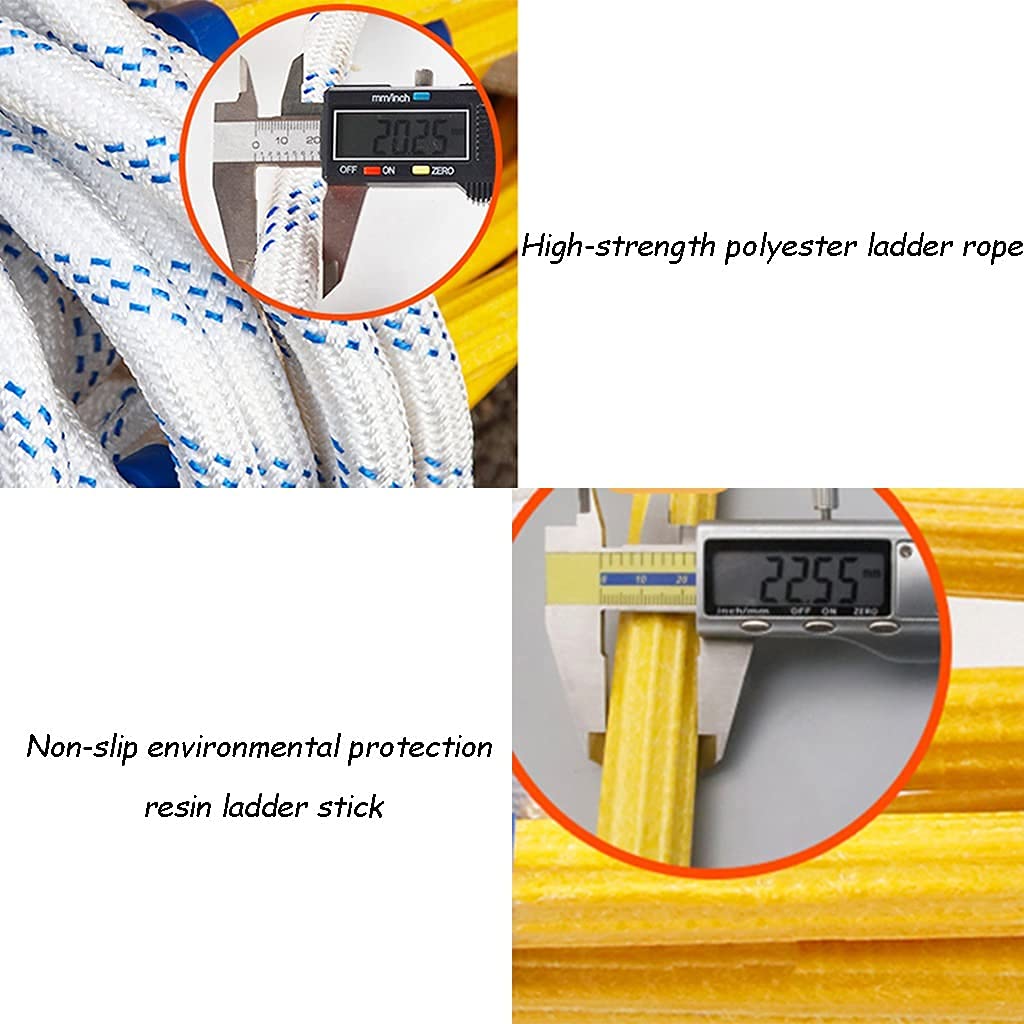 Escalera de cuerda antideslizante de emergencia de poliéster resistente al desgaste para mayor seguridad, duradera y portátil, ideal para situaciones de emergencia