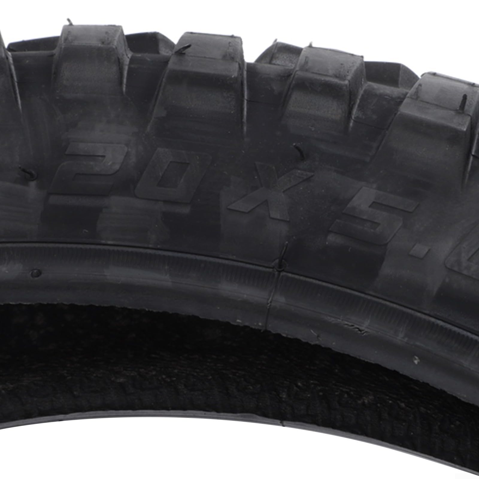 Pneumatico largo in gomma, 20 x 5 cm, per fuoristrada fuoristrada con migliore stabilità di trazione, adatto per bici elettriche da 20", nero