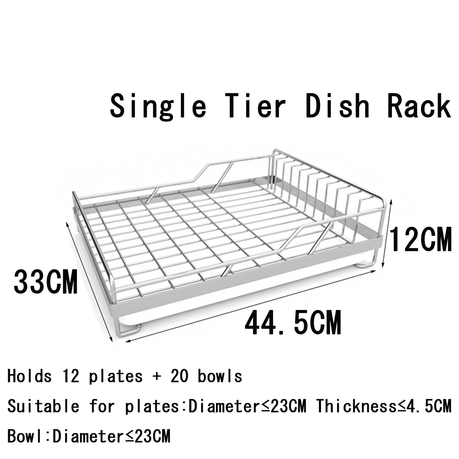 Geschirrhalter für die Küche, Schüssel- und Teller-Wäscheständer aus Edelstahl, 2 Stück, silberfarben, 44,5 x 33 x 12 Zentimeter