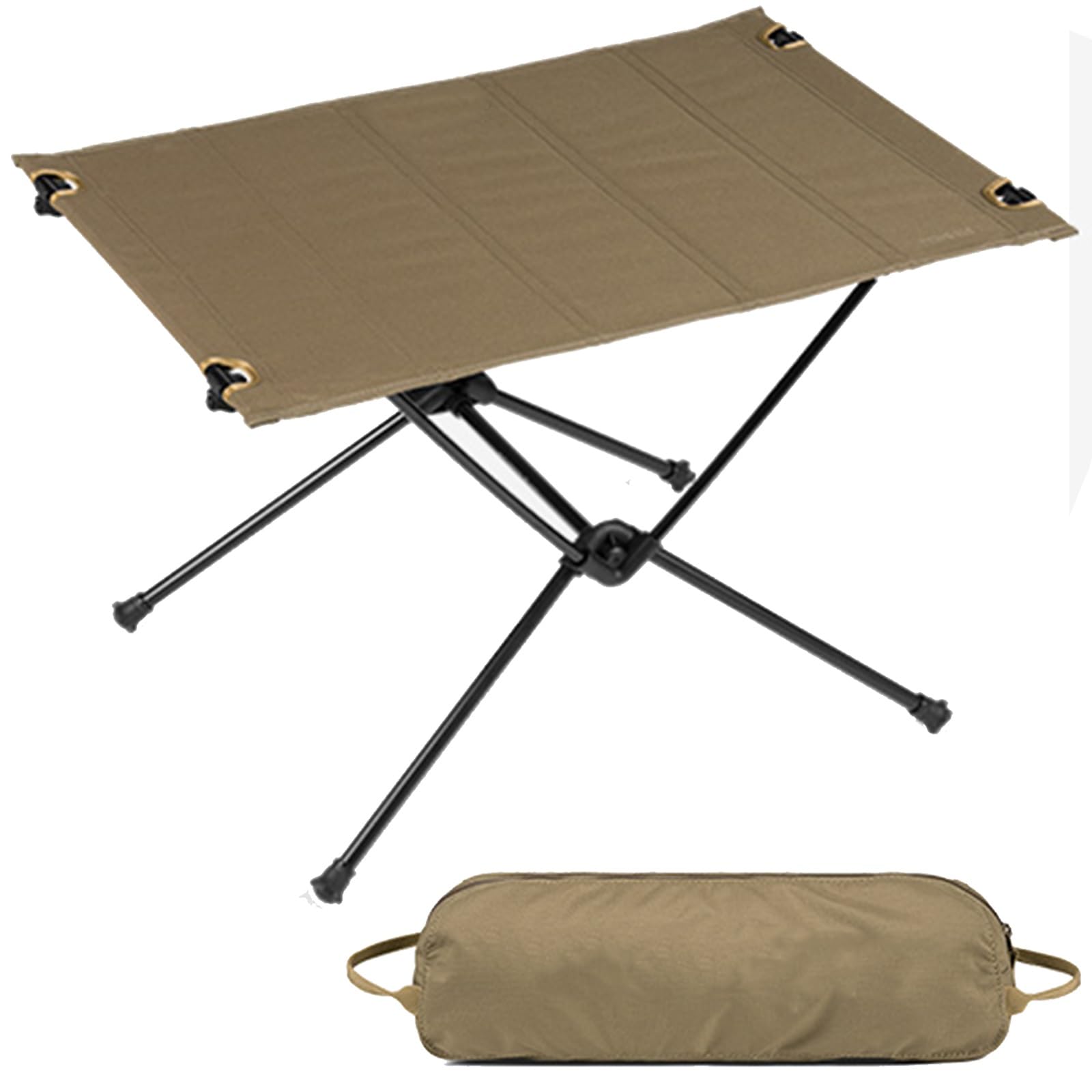 Table de camping portable en aluminium compacte et légère marron