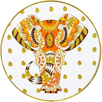 Cloisonne Painting Kit Chinese Cloisonne Enamel Art of Auspicious Elephant DIY Wall Art Framed Decorative Painting Modern Home Gift Decorativ Intangible Cultural Heritage 25cm, Golden Elephant