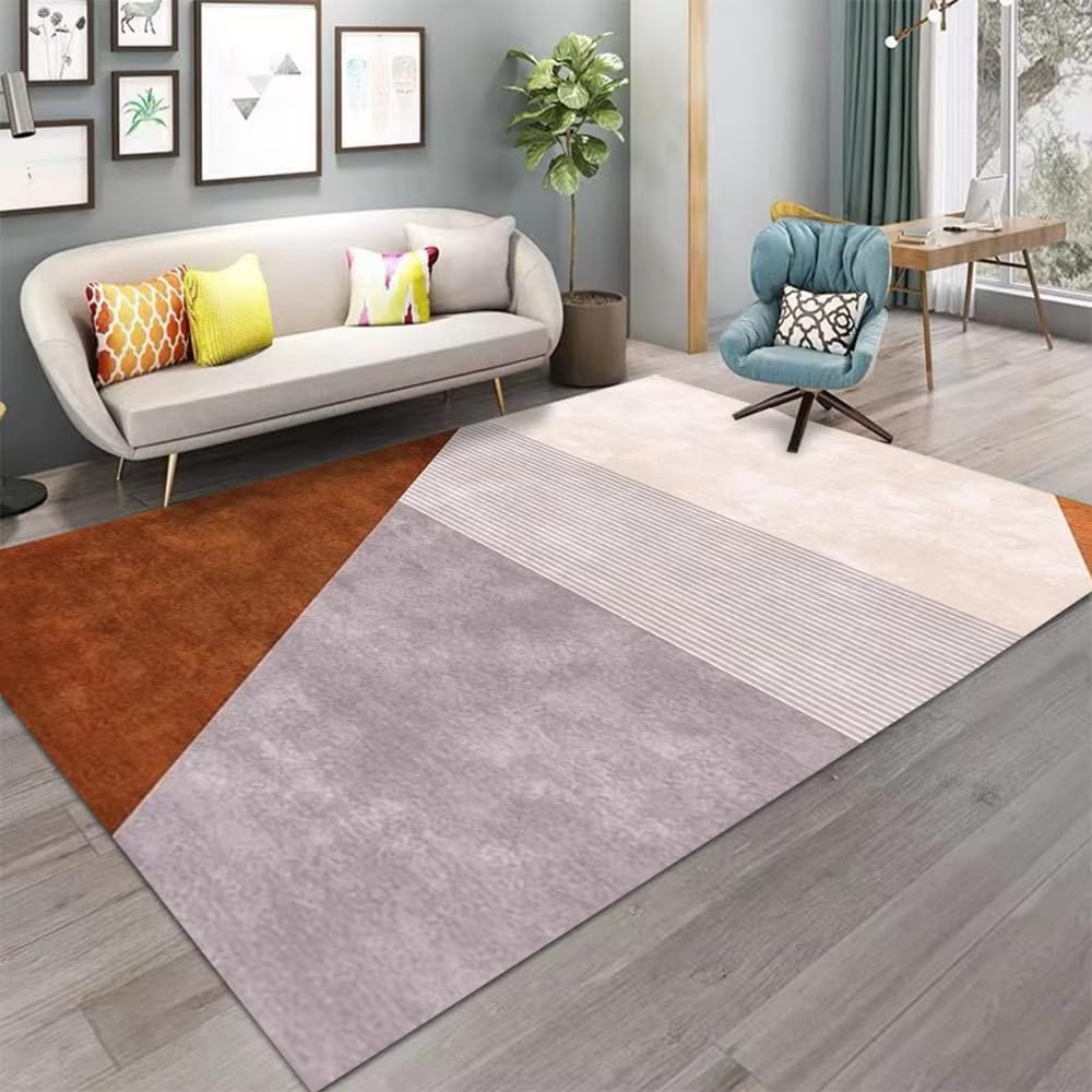Tapis moderne géométrique antidérapant fini les glissades tapis de salon