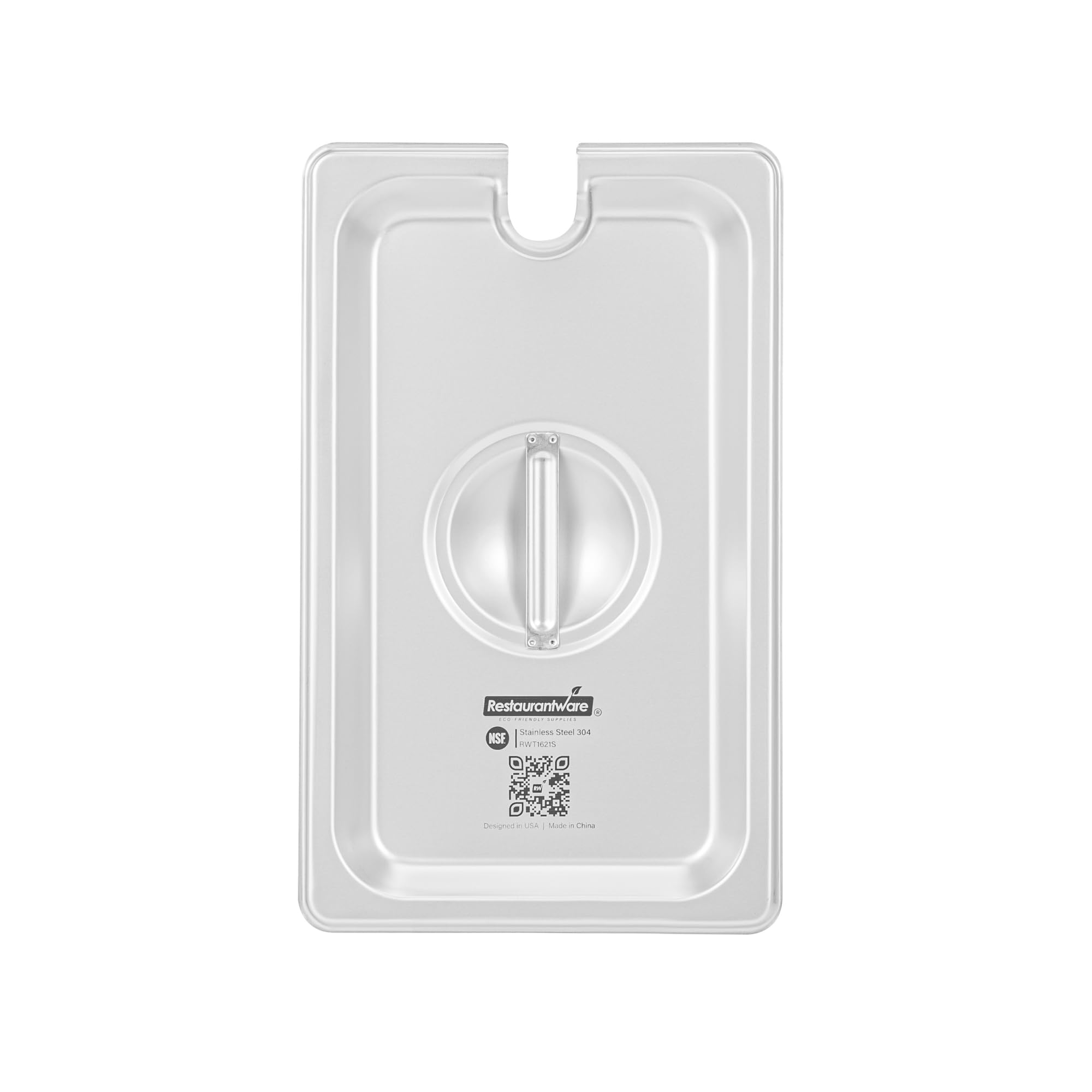 Restaurantware Lot de 72 couvercles à fente en acier inoxydable, 26 x 16 cm