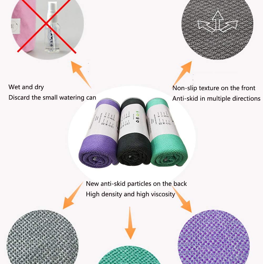 HZIH Toalla de Yoga, Toalla Antideslizante de Doble Cara, Microfibra Absorbente de Sudor, Adecuada para Hombres y Mujeres en el hogar, Deportes al Aire Libre, Deportes, Yoga, Pilates