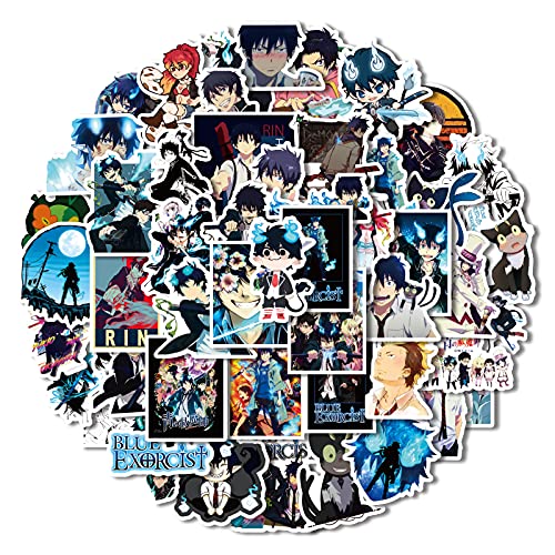50Pcs Blue Exorcist Stickers, Anime Cartoon Stickers for Laptop, Notebook Computer,Water Bottle,Luggage. Gifts for Kids, Men, Women,Teens, Adultsâ€¦ (Blue Exorcist Stickers)