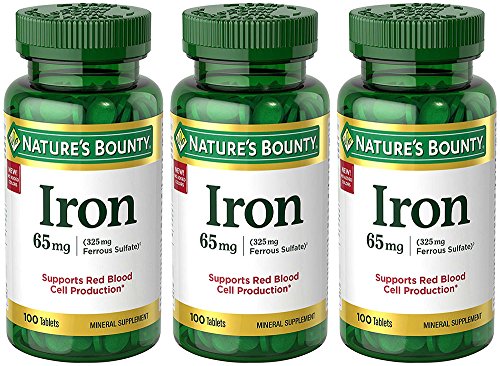Image of Nature's Bounty Iron 65 mg, 3 Bottles (100 Count)