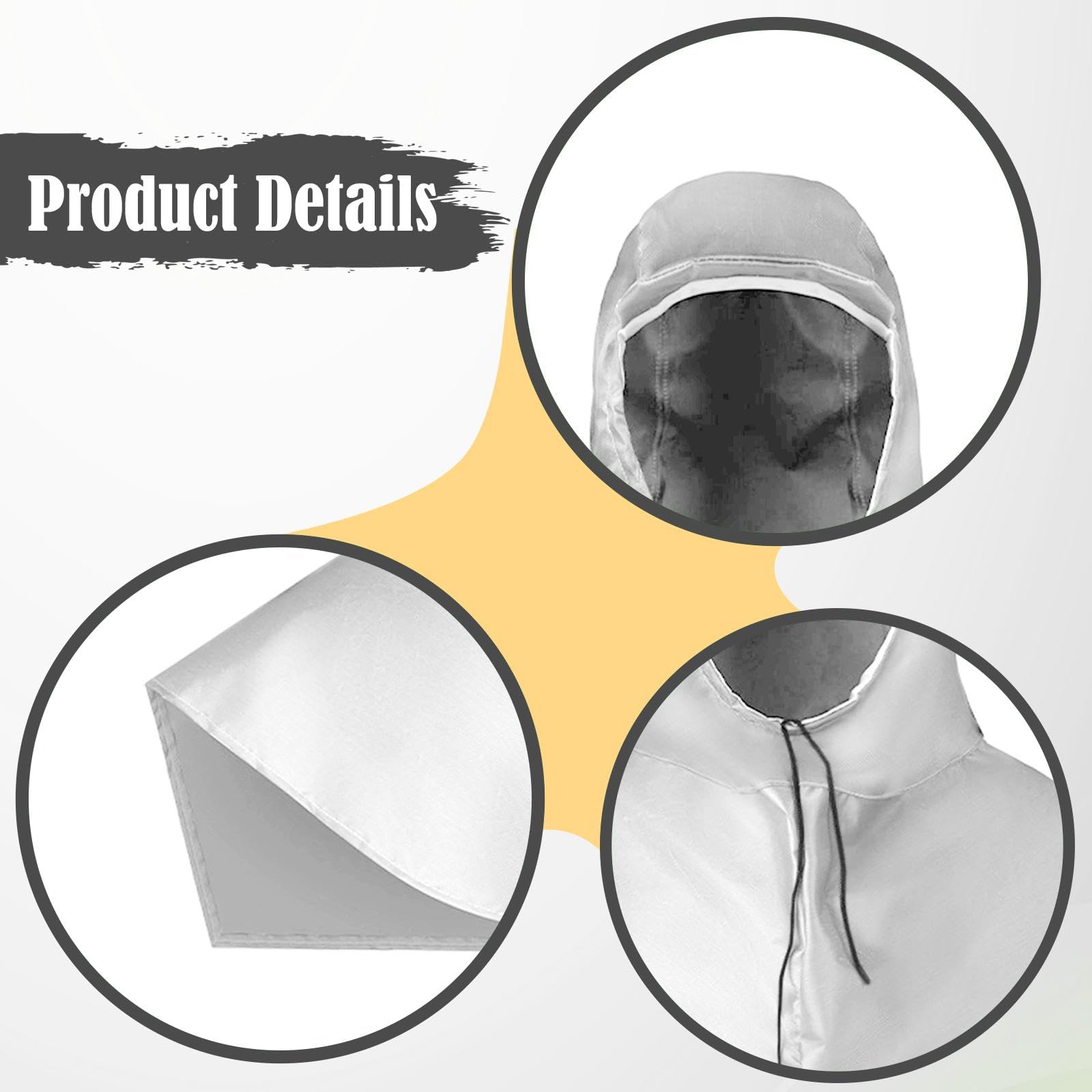Chapeau Étanche Cape Protectrice à Capuche Casquette Anti-éclaboussure Protection Complète PVC Épais Mouvement Libre Convient pour Adultes Travaux Ate, Gris