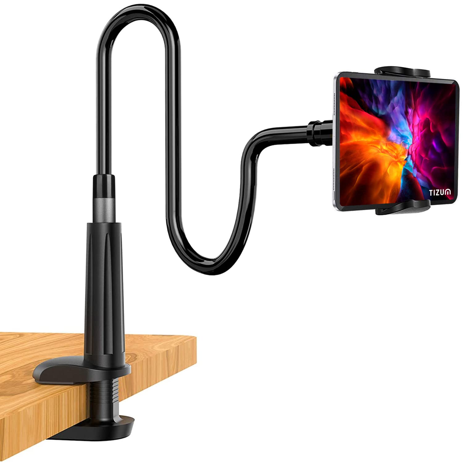 tizum Mobile & Tablet Holder with 360 Rotation, Mobile Stand with Anti-Slip Silicone Pads & Fully Flexible Gooseneck for Bed, Tablen for All Tablet/Smartphones 4 to 10.4 Inches, Black Tabletop (B09P533QZN) Amazon Price History, Amazon Price Tracker