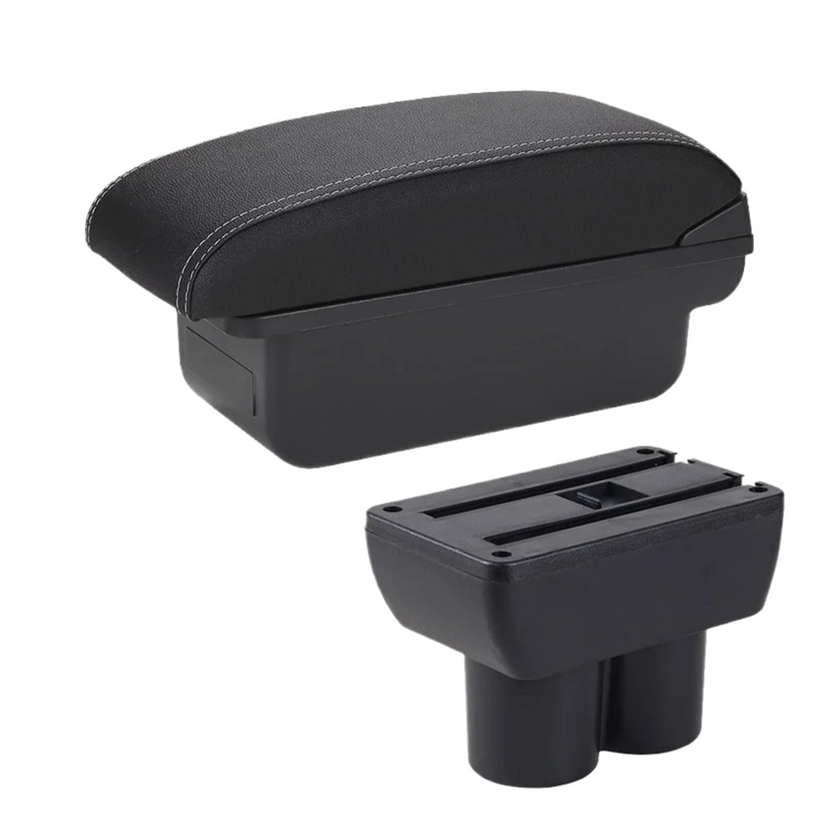 UMDJJU For Suzuki For Jimny 1999-2017 Armrest Box Car Parts Arm Storage Accessorie Car Centre Console Armrest Box(C3 Black white NOUSB)