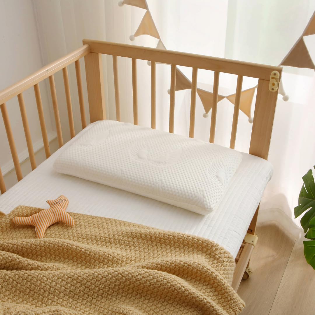 Welldora Kinderkissen Memory Foam 30x50 cm ergonomisches Kopfkissen für Kinder 2-8 Jahre mitwachsend atmungsaktiver 3D-Tencel-Bezug Oeko-TEX zertifiziert
