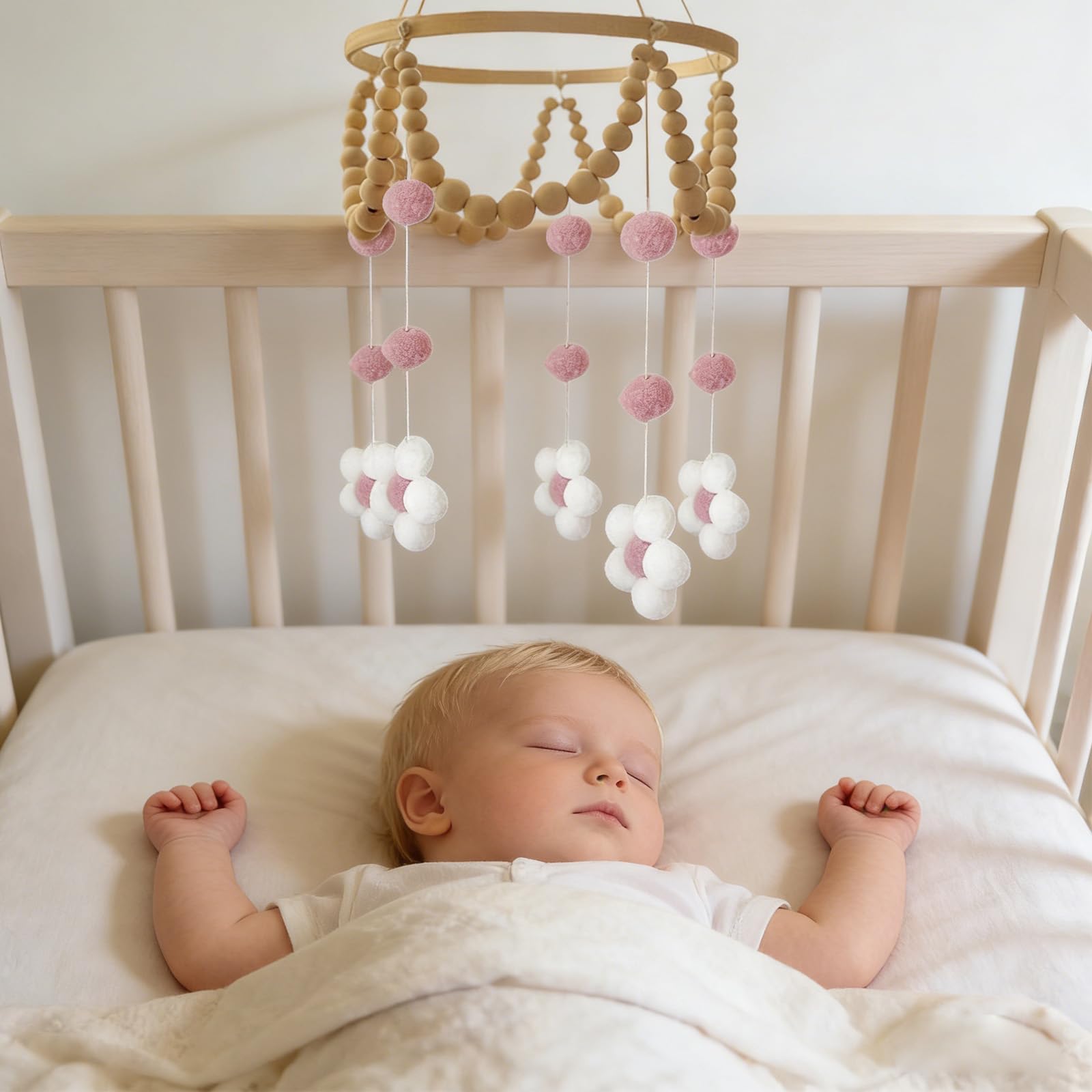 Giostrina per culla per ragazzi e ragazze, in feltro, con fiori, per la cameretta dei bambini, per, per bambini, fatti a mano, per soffitti, regalo per decorazioni natalizie per la cameretta