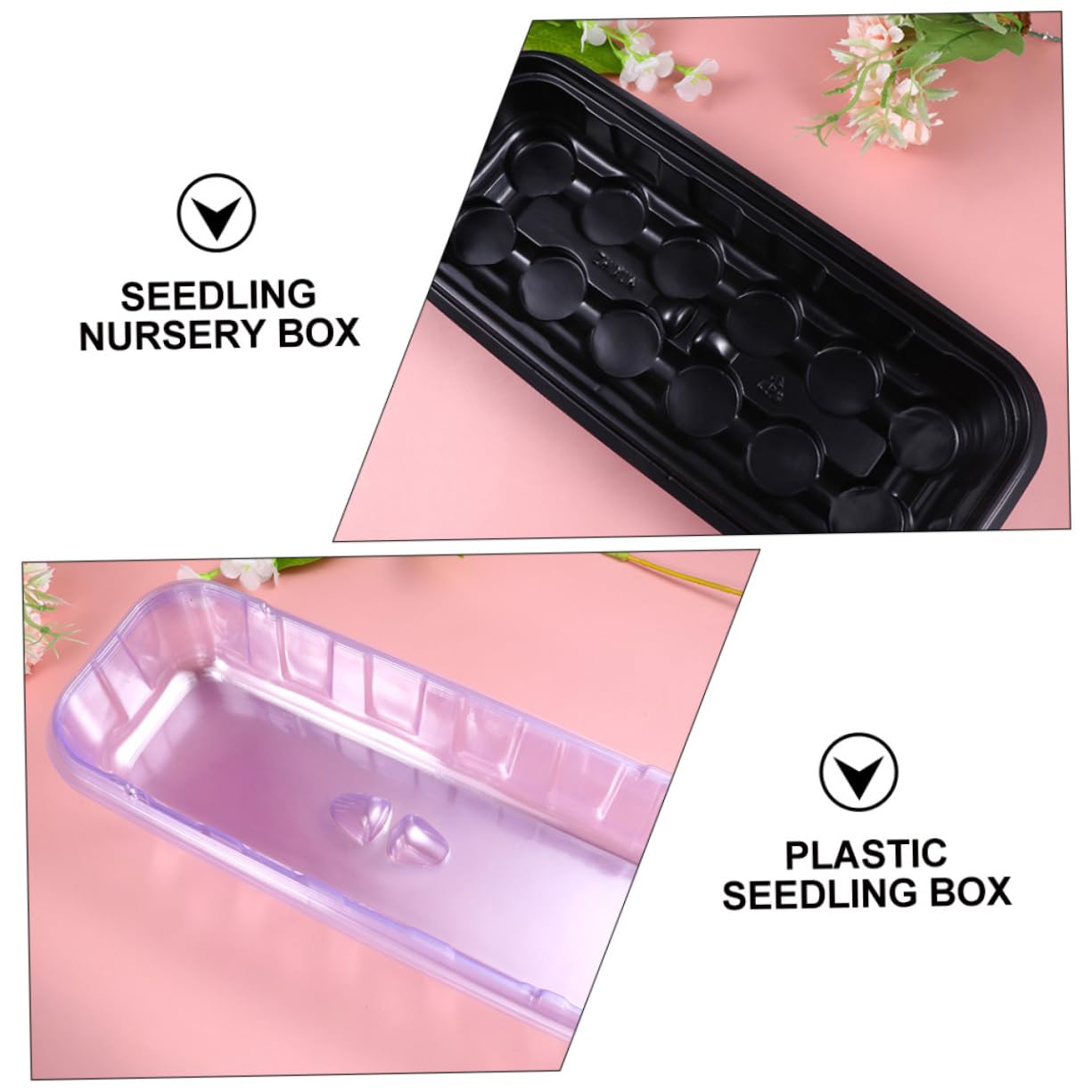 ibasenice 12 Ensembles Plateau de Semis avec Cellules et Couvercle Transparent pour Germination de Plantes et Légumes Kit de Jardinage Pratique sans Substrat