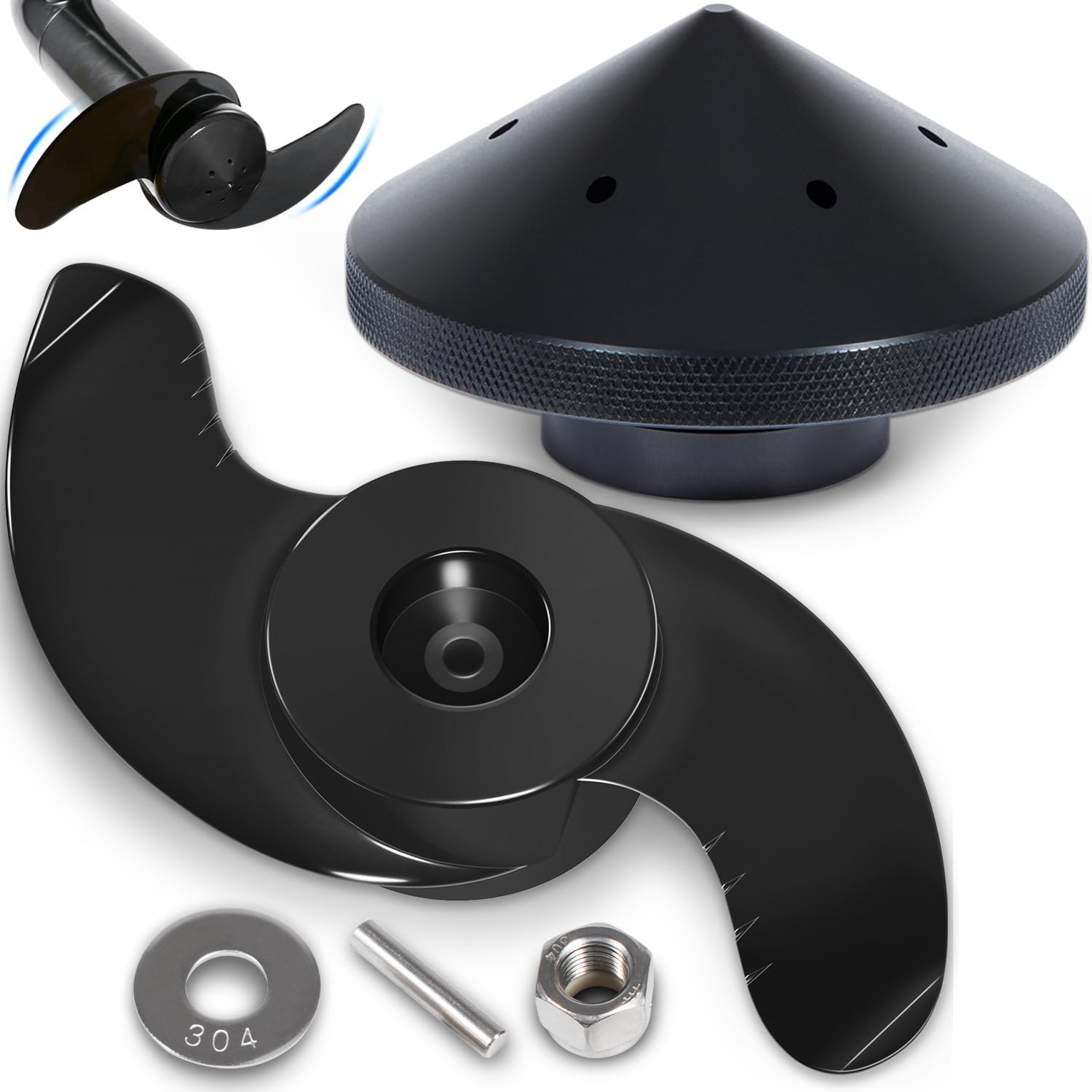 MKP-38 Weedless Wedge 2 Prop & Eliminator Trolling Motor Prop Nut For Minn Kota 112 lb Thrust 4-1/2" Motors, 1865023 Trolling Motor Prop for Minn Kota Ulterra, Fortrex, Terrova, Riptide, Ultrex 112