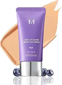 MISSHA M PERFECT COVER SERUM BB CREAM Nº 27 mel bege - médio com tom frio/neutro, BB Cream da Cardi B Pick, tonalidade da pele, hidratante matizado, maquiagem de base para cuidados com a pele, 1,18 ml