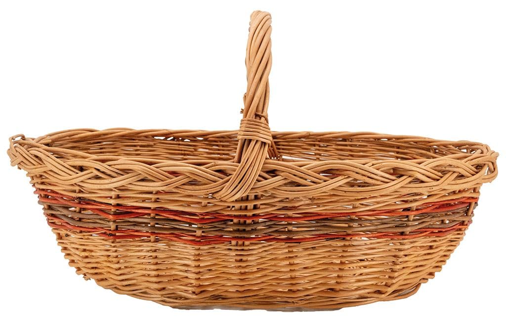 AUBRY GASPARD - Panier À Champignons en Osier Buff Naturel - Dimensions 51X36X18-30 cm - Léger et Durable - avec Poignées Confortables - Idéal pour La Cueillette et Le Rangement.