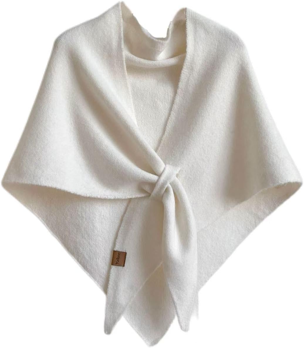 Women's Wool Shawl Wraps Knitted Casual Soft Scarf Pashmina Shoulder Cover-ups 2025 Fall Winter Cardigan Wrap
