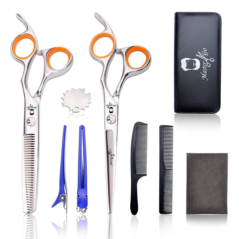 Ciseaux De Coupe des Cheveux Professionnels, 6,0 Pouces Coupes De Ciseaux De La Barbe De La Barbe De Cheveux Ciseaux De Toilettage, pour Hommes Femmes Enfants Animaux Domestiques Salon