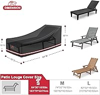 Vista 2 de Turtle Life Funda para silla de patio, impermeable, resistente, para exteriores, con ventilación de aire mejorada, 1 paquete, 64 pulgadas de largo x